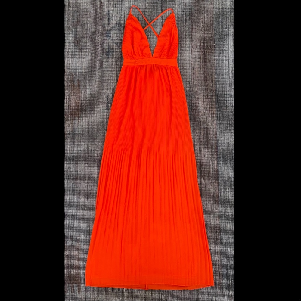 Fame and Partners Orange Red Maxi Dress
